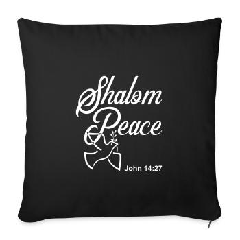 Christian Design Shalom, Paix Jean 14 verset 27 - Housse de coussin décorative 45 x 45 cm - noir - Devant