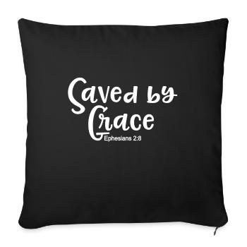 Le design chrétien sauvé par la grâce - Housse de coussin décorative 45 x 45 cm - noir - Devant