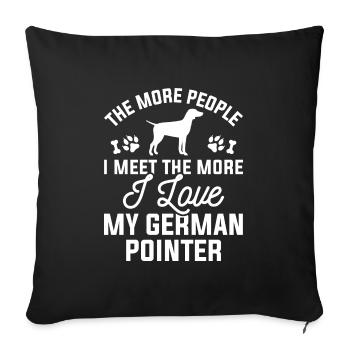 I Love My German Pointer - Sofa pillowcase 17,3'' x 17,3'' (45 x 45 cm) - black - Front