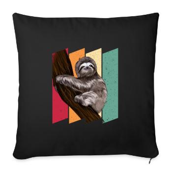 Sloth Vintage - Sofa pillowcase 17,3'' x 17,3'' (45 x 45 cm) - black - Front