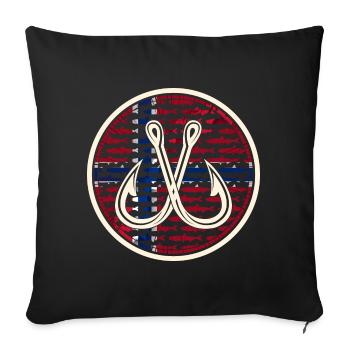 Norvège Pêche Pêcheur Excursion de pêche - Housse de coussin décorative 45 x 45 cm - noir - Devant