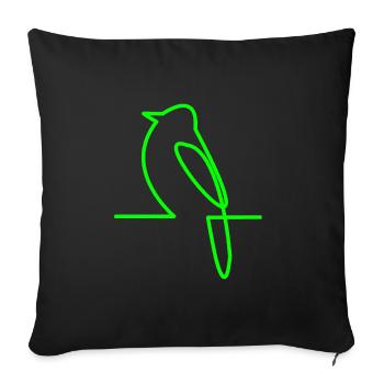 Glowing Bird Line Art - Sofa pillowcase 17,3'' x 17,3'' (45 x 45 cm) - black - Front