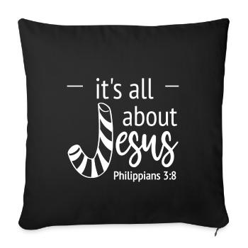 Conception chrétienne pour Noël Tout sur Jésus - Housse de coussin décorative 45 x 45 cm - noir - Devant