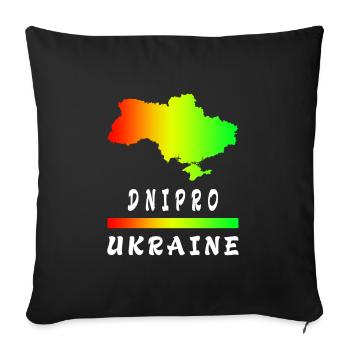 Dnipro Ukraine rainbow design - Sofa pillowcase 17,3'' x 17,3'' (45 x 45 cm) - black - Front
