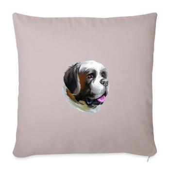 St Bernard Dog Watercolor Illustration - Sofa pillowcase 17,3'' x 17,3'' (45 x 45 cm) - light taupe - Front