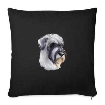 Mittelschnauze Standard Schnauzer Illustration de chien - Housse de coussin décorative 45 x 45 cm - noir - Devant