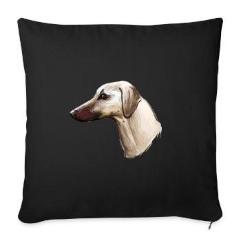Sloughi Dog Watercolor Sketch Illustration - Sofa pillowcase 17,3'' x 17,3'' (45 x 45 cm) - black - Front