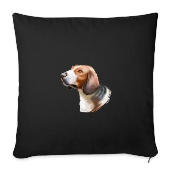 Siberian Tricolor Hound Dog Watercolor Illustratio - Sofa pillowcase 17,3'' x 17,3'' (45 x 45 cm) - black - Front