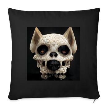Dog Skull Skull Skull - Sofa pillowcase 17,3'' x 17,3'' (45 x 45 cm) - black - Front