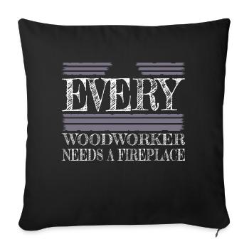 present present idea forest work carpentry - Sofakissenbezug 45 x 45 cm - Schwarz - Vorne