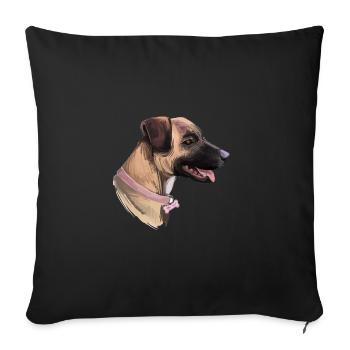 Treeing Tennessee Brindle Dog Watercolor Illustrat - Sofa pillowcase 17,3'' x 17,3'' (45 x 45 cm) - black - Front
