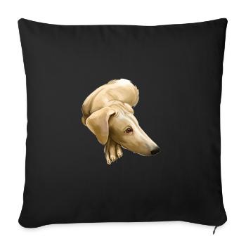 Chippiparai Aquarelle pour chien Illustration - Housse de coussin décorative 45 x 45 cm - noir - Devant
