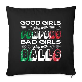 Bocce Ball Player Boules Bocce Female Bocce Player - Sofa pillowcase 17,3'' x 17,3'' (45 x 45 cm) - black - Front