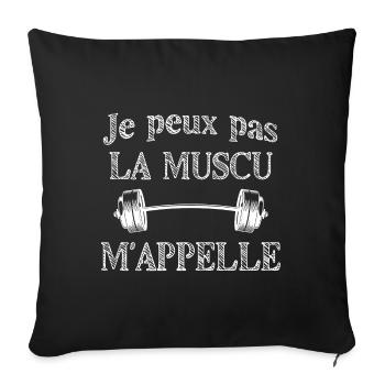 Je peux pas j ai muscu - Housse de coussin décorative 45 x 45 cm - noir - Devant