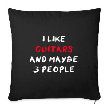 J’aime les guitares et peut-être trois personnes - Housse de coussin décorative 45 x 45 cm - noir - Devant
