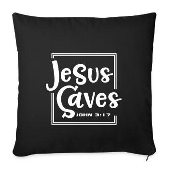 Christian Design Jesus Saves John 3 verse 17 - Sofa pillowcase 17,3'' x 17,3'' (45 x 45 cm) - black - Front