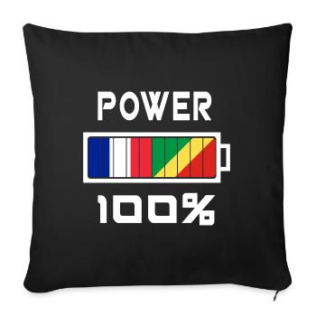 Frankreich und Kongo ernähren sich zu 100% - Sofakissenbezug 45 x 45 cm - Schwarz - Vorne