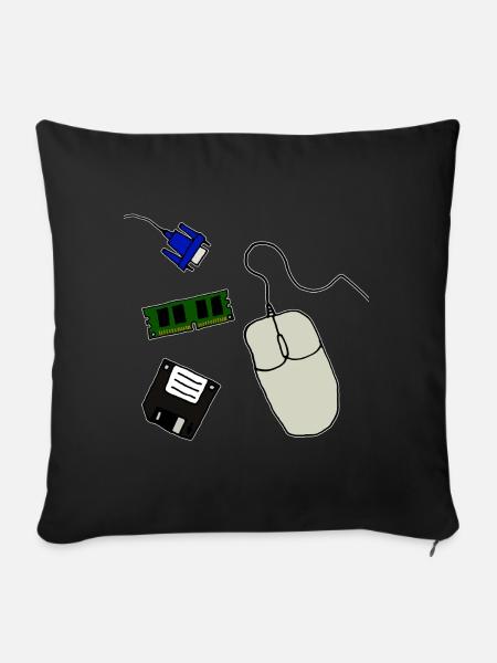 Retro Computer - Sofakissenbezug 45 x 45 cm - Schwarz