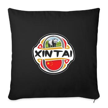 Xintai China Flag Badge Travel Souvenir Stamp - Sofa pillowcase 17,3'' x 17,3'' (45 x 45 cm) - black - Front