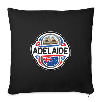 Adelaide Australia Flag Travel Souvenir Badge Stam - Sofa pillowcase 17,3'' x 17,3'' (45 x 45 cm) - black - Front
