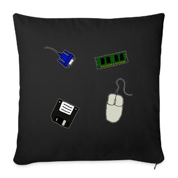 Retro Computer Floppy VGA Mouse Memory - Sofa pillowcase 17,3'' x 17,3'' (45 x 45 cm) - black - Front