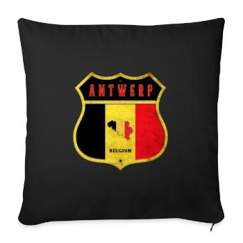 Antwerp Belgium Coat of Arms Flags Design - Sofa pillowcase 17,3'' x 17,3'' (45 x 45 cm) - black - Front