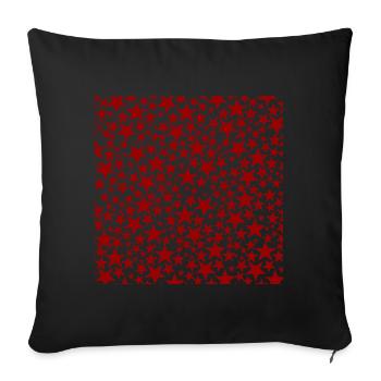 Red star pattern on black background - Sofa pillowcase 17,3'' x 17,3'' (45 x 45 cm) - black - Front