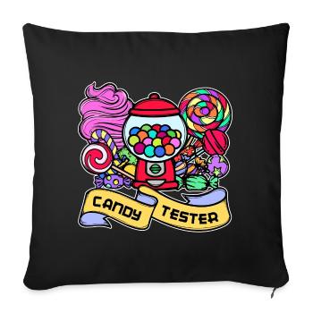 Déclaration du confiseur de bonbons sucrés - Housse de coussin décorative 45 x 45 cm - noir - Devant