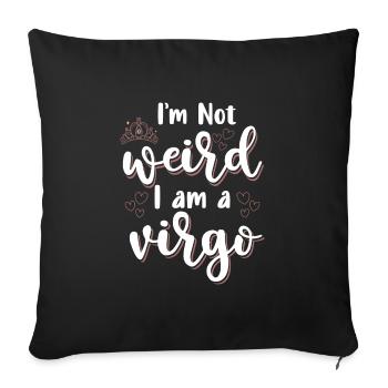 Élément du signe du zodiaque vierge Mercure - Housse de coussin décorative 45 x 45 cm - noir - Devant