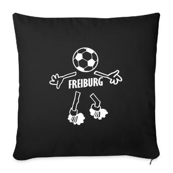 The Freiburg supporter - Sofa pillowcase 17,3'' x 17,3'' (45 x 45 cm) - black - Front