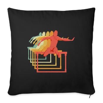 Hurdles Hurdling Hurdler Running Runner Athletes - Sofa pillowcase 17,3'' x 17,3'' (45 x 45 cm) - black - Front