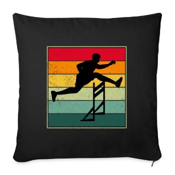 Hurdles Hurdling Hurdler Running Runner Athletes - Sofa pillowcase 17,3'' x 17,3'' (45 x 45 cm) - black - Front