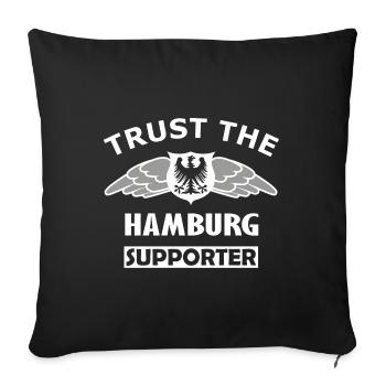 Faites confiance au Hamburger - Housse de coussin décorative 45 x 45 cm - noir - Devant