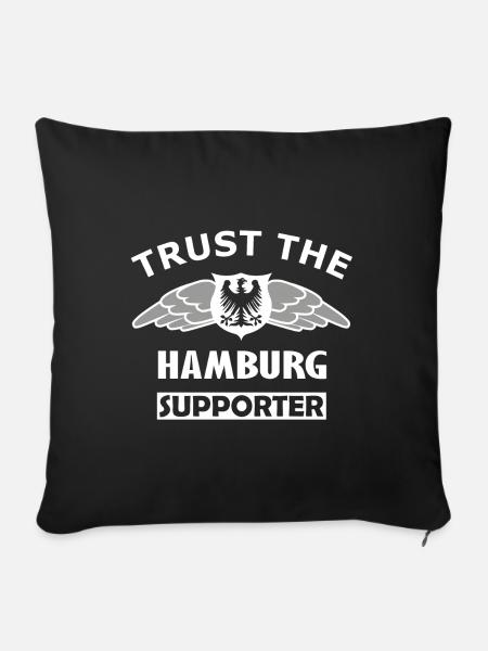 Vertraue dem Hamburger - Sofakissenbezug 45 x 45 cm - Schwarz