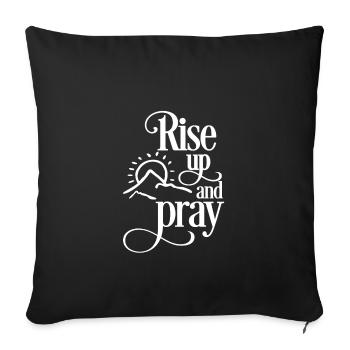 Christian Design Rise Up and Pray - Sofa pillowcase 17,3'' x 17,3'' (45 x 45 cm) - black - Front
