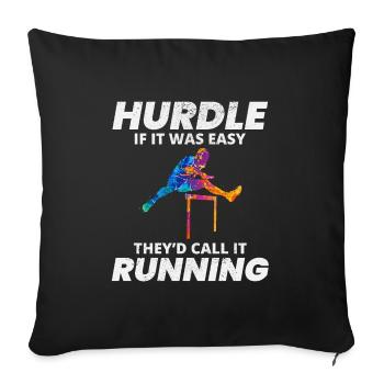 Hurdles Hurdling Hurdler Running Runner Athletes - Sofa pillowcase 17,3'' x 17,3'' (45 x 45 cm) - black - Front