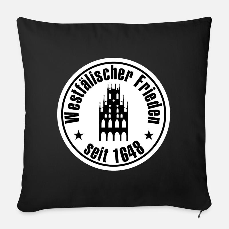 Münster Westfälischer Frieden - Sofakissenbezug 45 x 45 cm - Schwarz