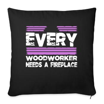 apprentice tree feller love - Sofa pillowcase 17,3'' x 17,3'' (45 x 45 cm) - black - Front