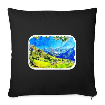 Italy Watercolor Sketch Hand Drawn Illustration - Sofa pillowcase 17,3'' x 17,3'' (45 x 45 cm) - black - Front