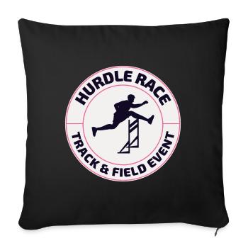 Hurdles Hurdling Hurdler Running Runner Athletes - Sofa pillowcase 17,3'' x 17,3'' (45 x 45 cm) - black - Front