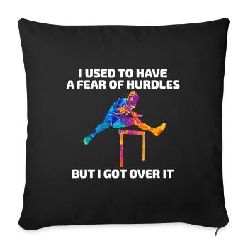 Hurdles Hurdling Hurdler Running Runner Athletes - Sofa pillowcase 17,3'' x 17,3'' (45 x 45 cm) - black - Front