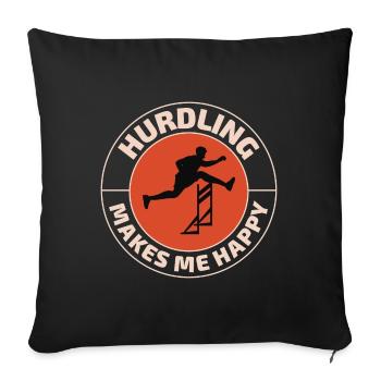 Hurdles Hurdling Hurdler Running Runner Athletes - Sofa pillowcase 17,3'' x 17,3'' (45 x 45 cm) - black - Front