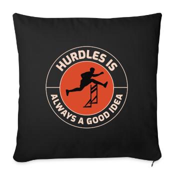 Hurdles Hurdling Hurdler Running Runner Athletes - Sofa pillowcase 17,3'' x 17,3'' (45 x 45 cm) - black - Front
