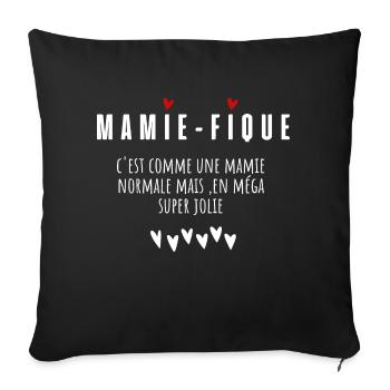Mamie-fique mamie magnifique - Housse de coussin décorative 45 x 45 cm - noir - Devant