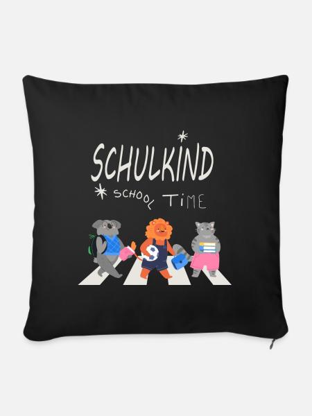 Back to school - Sofa pillowcase 17,3'' x 17,3'' (45 x 45 cm) - black