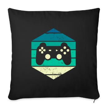 Contrôleur de jeu Video Gamer Vintage Sunset - Housse de coussin décorative 45 x 45 cm - noir - Devant