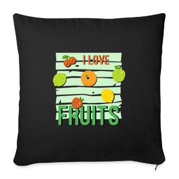 J’adore fruits - Housse de coussin décorative 45 x 45 cm - noir - Devant