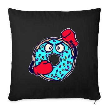 Donut Lecker Süßigkeiten Backen Naschen Kalorien - Sofakissenbezug 45 x 45 cm - Schwarz - Vorne