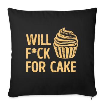 Sweets Déclaration humoristique Cake Cupcake - Housse de coussin décorative 45 x 45 cm - noir - Devant