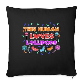 Délicieux bonbons Déclaration Dent sucrée - Housse de coussin décorative 45 x 45 cm - noir - Devant